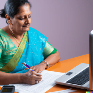 indian Fillling out insurance form