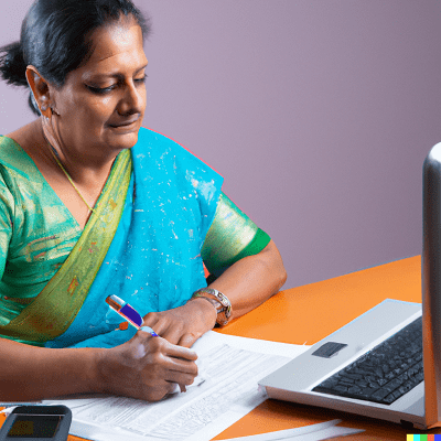 indian Fillling out insurance form