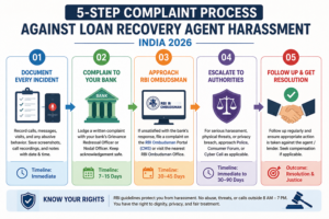 Step-by-step process to file a complaint against loan recovery agent harassment in India 2026